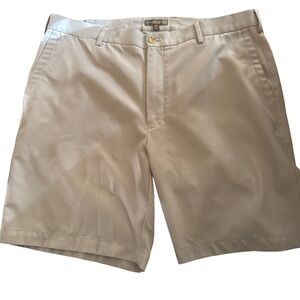 Peter Millar Cream Flat Front Shorts